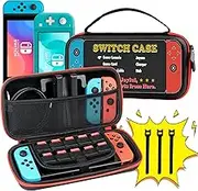 Switch Carrying Case for Nintendo Switch OLED/LITE, Protable Slim Light Travel Storage Bag Pouch for Console Joycon & Video Game Accessories, Protective Hard Shell Cover with Handle, Gift to Boy Girl