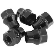 Aeroflow 7/16"-20 Conical Et Open Wheel Nuts Black (5 Pack) - AF3011-4000