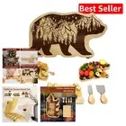Foldable Bear Bamboo Cheese Board & Knife Set – Unique Gifts for All Occasions