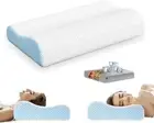 Neck Pillow Memory Foam, Neck/Shoulder Pain Relief, with Replacement Pillowcase