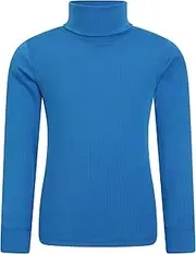 Mountain Warehouse Talus Kids Roll Neck Top - Quick Wicking Jumper, Easy Care Turtle Neck Tee, Warm Thermal Baselayer, Lightweight - for Winter, Walking, Hiking