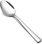 Dinner Spoons Set of 12, E-far 7.9 Inch Stainless Steel Soup Spoons Tablespoons for Home, Kitchen or Restaurant, Non-toxic & Mirror Polished, Squared Edge & Dishwasher Safe