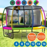 Trampoline 6/8/10ft/12/14 16ft Basketball Set Spring Mat Net Safety Pad Round