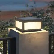 Solar Pillar Light Outdoor, Modern Post Light Dusk to Dawn IP54 Waterproof So...