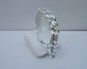 925 STERLING SILVER CUBAN LINK GENTLEMAN'S BRACELET/ 9'' LONG /MADE IN ITALY