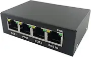 Lnqwhduu 4 Ports Full Gigabit PoE Extender/Repeater 100/1000M Network Switch Extender for Poe Switch NVR IP Camera AP