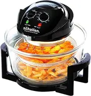 [Schallen] Black and Glass Air Fryer 17L 2 in 1 Deluxe Deep Fat Free Frying Low Running Cost Healthy Eating No Oil Halogen Cooker Machine with All Accessories Included (Glass 17L Air Fryer)