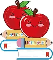First & Last Day of School Sign, Double-Sided Cute My 1st Day of Kindergarten Sign Apple Pencil Last Day of Preschool Board for Kids Boys Girls Back to School Supplies Photo Props