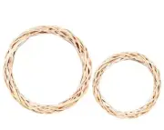 2 set floral garden wood blend base wreath, large 12" and small 9"