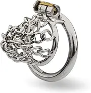 Chastity Lock Short Chain Chastity Lock Cage Men's Metal Chastity Cage Adult Sex Prop Inverted Chastity Toy Cock Cage Prevent Erosion Bondage Suitable for Men