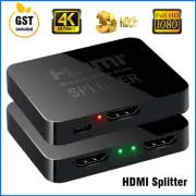 1/2 Set HDMI Splitter Amplifier 1 In 2 Out Video Duplicator 3D 4K HD Foxtel DVD