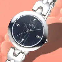 在飛比找momo購物網優惠-【ALBA】雅柏手錶 優雅韓系風尚黑色面鍊帶女錶/AH833