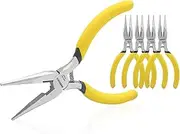 BOOSDEN 5" Needle Nose Pliers, Long Nose Pliers Set with Side Cutter,Mini Fine Needle Nose Pliers with Comfort Grip, Small Precision Needle Nose Pliers for Electronics, Craft, Jewelry Making, 5 PACK