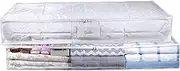 Masirs Clear Underbed Storage Bag, Durable Vinyl Material to Shield Your Contents from Dust, Dirt and Moisture, Easy Gliding Zipper for Easy Access and Label Pocket for Easy Identification, (2-Pack)