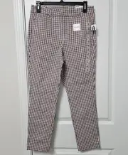NWT Old Navy Pixie Pants Womens 8 High Rise Secret Slim Pocket Checked Red Black