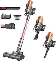 Cordless Vacuum Cleaner, 550W 65Kpa 40Mins Vacuum Cleaners for Home, LED Screen Stick Vacuum Cleaners, Anti-Tangle and 1.2L Dust Cup, 4 in 1 Lightweight Vacuum for Hardwood Floor Carpet Pet Hair