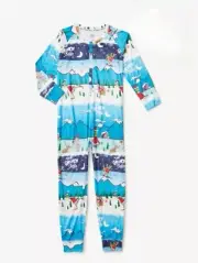 Nwt Justice Grinch Snow Scene Fairisle Snap Front 1 Pc Unisex Pajamas 12/14