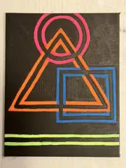 Blacklight Geometry, Benjamin McAllister Burke, Marker on Canvas, 8x10, 2021
