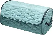 Car Trunk Organizer, Portable Car Trunk Organizer with Lid and Handles - Car Trunk Storage Box Organizer Leather Auto Car Accessories Bag(Blue)