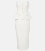 [Self-Portrait] Self-Portrait Bridal sequinned bouclé midi dress AU 14 white