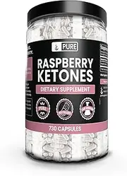 Natural Raspberry Ketone, 730 Capsules, 8-Month Supply, No Stearate or Rice Filler, Antioxidant-Rich, Potent, Made in The USA, 1050mg Pure Raspberry Ketone with No Additives