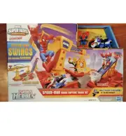NEW PLAYSKOOL MARVEL SUPER HERO ADVENTURES, SPIDER-MAN CRANE CAPTURE TRACK SET
