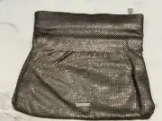 BCBGMAXAZRIA CLUTCH HANDBAG SACOCHE SILVER GUN METAL BRAND NEW WITH STORE TAGS