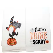 Tabletop Halloween Gnome Eat Drink Towel Cotton Halloween Scary C86100890,88