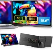 Laptop Screen Extender Portable Monitor, Dual 15.6" 1080P FHD Frameless NEW NIB