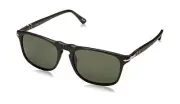 Persol Po3059s Square Sunglasses Black/Green 54 Millimeters