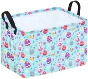 HUAYEE Rectangle Easter Basket Storage Bin Eggs Gift Basket Laundry Hamper St...