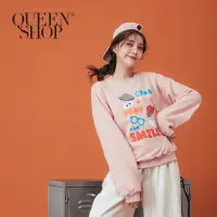 在飛比找蝦皮商城優惠-QUEENSHOP 蛋頭先生趣味零件粉色衛衣 現+預 【01