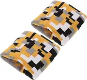 SUPVOX Men's Wrist Brace Camouflage Wristband Checkered Pattern Gym Workout Wrist Support Sweat Absorbing Elastic Band Fashionable Protector