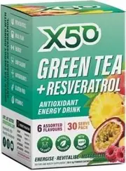 X50 Green Tea + Resveratol Assorted 6 Flavour 30 Sachets