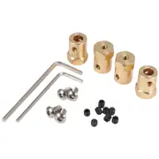 4PCS 5mm to 12mm Brass Combiner Wheel Hub Hex Adapter For WPL B14 B16 B24 B36 C14 C24 MN D90 D91 RC Car Spare Parts Yellow