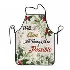 Christian Aprons with Scripture With God All Things Are Possible Religious Gi...