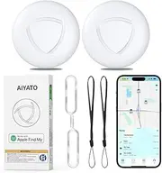 Air Tags-2 Pack, Bluetooth ItemTracker Works with Apple Find My APP (iOS Only, Not for Android), Keys Finder and Item Locator for Luggage, Bags, Suitcases, Replaceable Battery