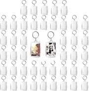 [Generic] 10PCS Acrylic Photo Keychaincs,Blank Picture Insert Key Chains,Photo Frame Keyrings Holder,Rectangle DIY Keychain Frame,Double Sided Picture Frame Keyring with Split Ring for Family Friends Gifts