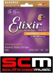 ELIXIR 10-47 STRING SET PHOSPHOUR BRONZE ACOUSTIC GUITAR STRINGS LIGHT 16002