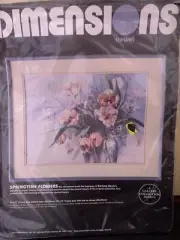 Dimensions Vintage Crewel Kit 1337 16" x 12" Springtime Flowers Floral Pastel