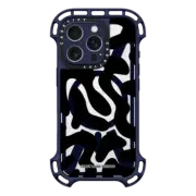 iPhone 16 Pro Ultra Bounce Case MagSafe Compatible Black Abstract Shapes by Corey Paige Designs