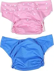 DEARMAMY 2Pcs Adult Leak Cloth Diapers Washable Nappy Pants for Gentle Incontinence Protection Elastic Fit for Men Women and Seniors Comfortable Reusable and Reliable