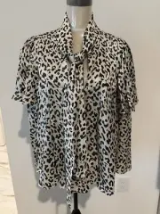 Diane von Furstenberg Printed Lurex Dabby Ivory & Black With Silvery Thread Top