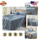 Luxury Grayish Blue Bamboo Sheets - Stunning Cool Touch for California King Beds