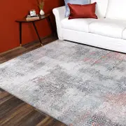 1 x Brand Ventures Salsa Ernesto Grey & Terracotta Tribal Rug