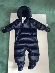 Ralph Lauren Infant 9 month Down Snowsuit Navy Blue Hood New tags Bunting