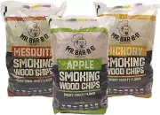 Wood Smoker Chips Bundle of 3 Flavors - Apple, Mesquite & Hickory Wood Chip for