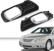 RONTCOS 2Pcs Front Bumper Fog Light Trim Bezel Cover Base Cap for Toyota Camry 2007 2008 2009 52128-06040/52127-06040