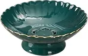 Decorative Bowls Fruit Bowl Countertop Fruit Basket Fruit Tray Home Ceramic Fruit Tray Living Room Coffee Table Drain Tray Petal High Foot Storage Tray Fruit Bowl for Kitchen Counter (Color : A, Siz