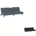 Sofa Bed with Cup Holders Day Bed Couch Single Sofa Dark Grey Velvet vidaXL
